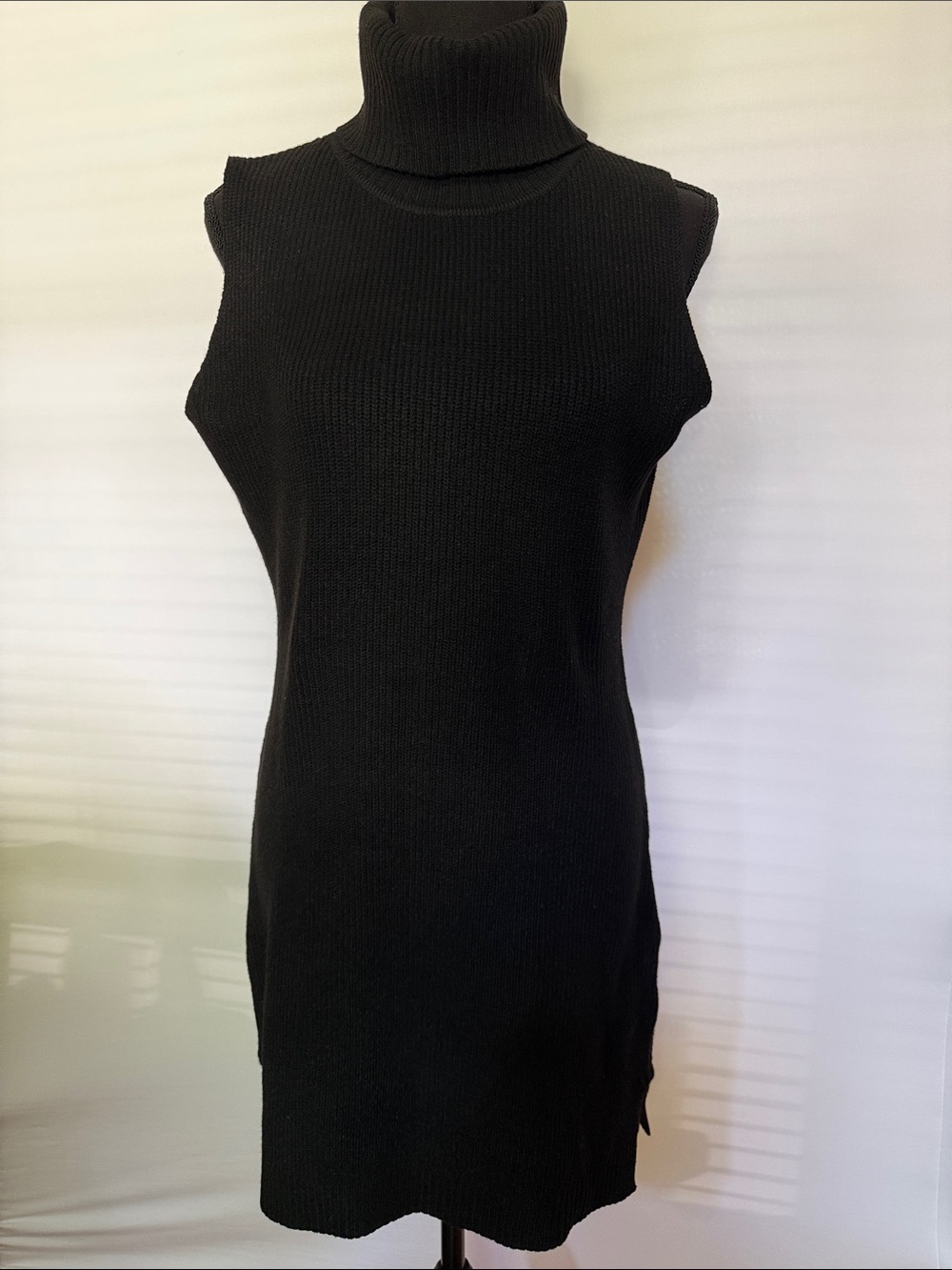 Sleeveless Black Turtleneck Knit Dress 12th Tribe